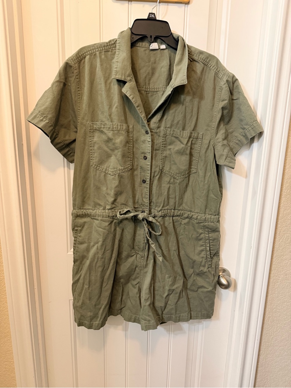 GAP Olive Green Button-Front romper